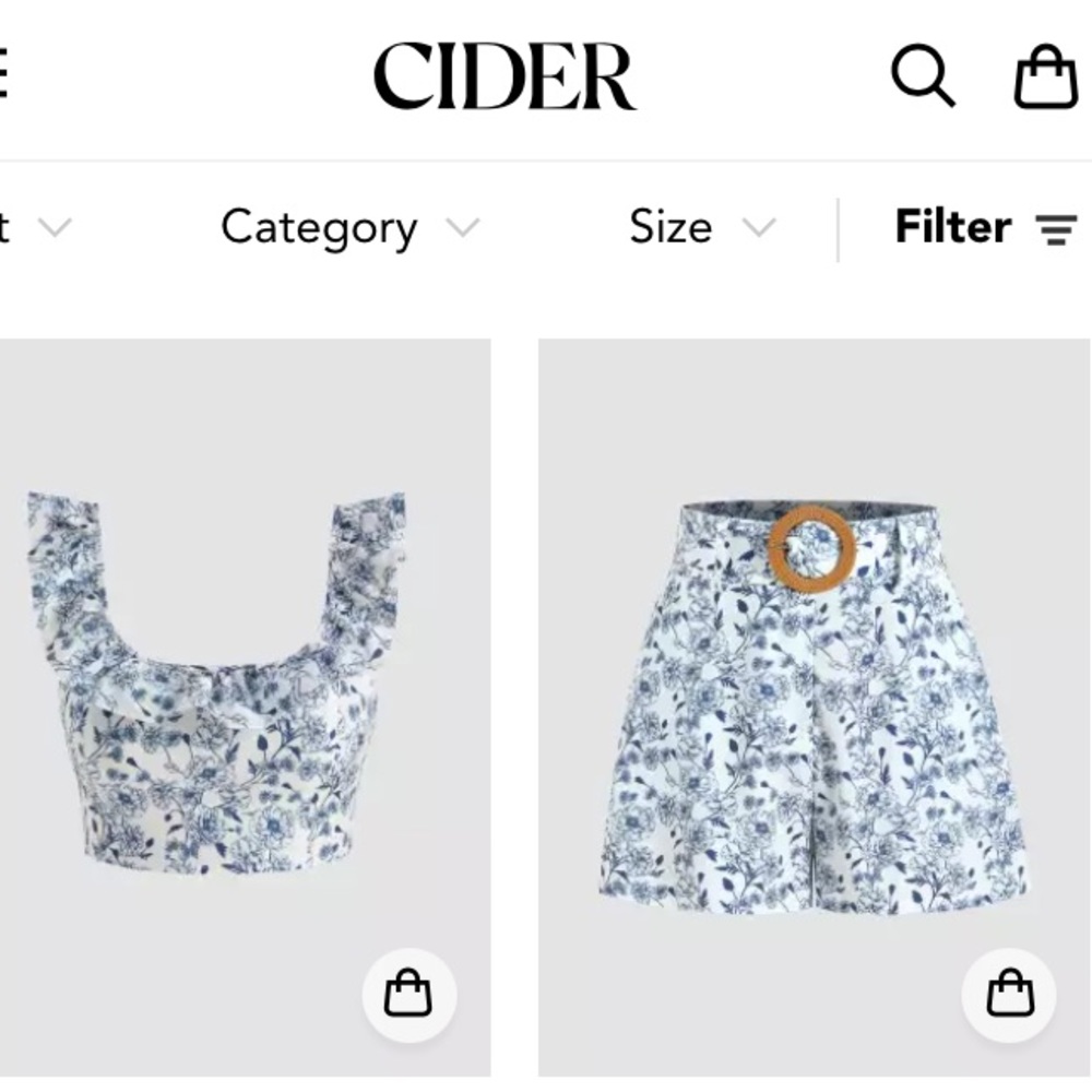 NWT Cider blue/white top and high wasted short cord set